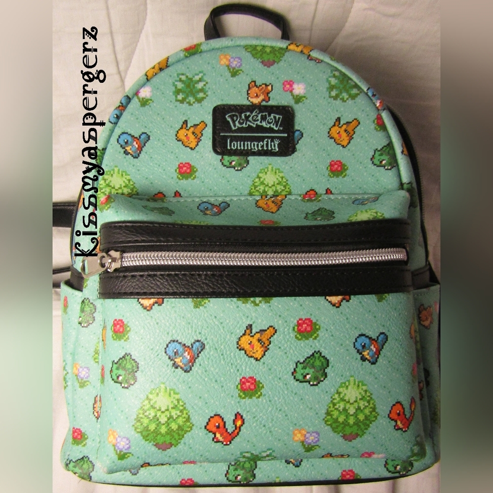 *Hard To Find* Loungefly 8-bit Pokémon mini backpack and matching wallet- GUC! - Picture 2 of 10